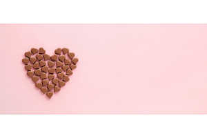 Chocolate hearts banner, flatlay, a Food & Drink Photo by Fascinadora