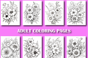 Flowers Coloring Book For Adults -V2