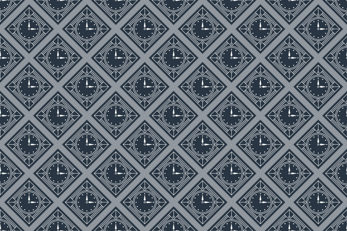 Vintage Clock Seamless Pattern, a Pattern Graphic by Mightyfire