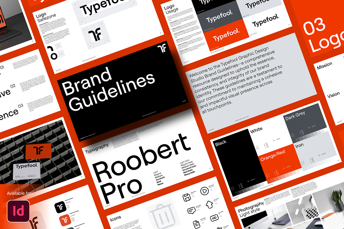 Modern Brand Guidelines Template, a Presentation Template by Typefool's Shop (Photo 1 of 10)