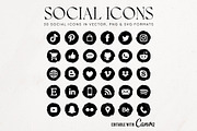 Black & White Social Icon Bundle, an Outline Icon by Indie Grace Design (Thumbnail 1 of 2)