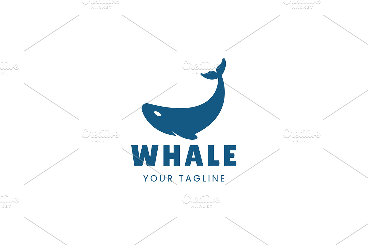 Whale logo icon illustration, a Branding & Logo Template by Dyn Studio