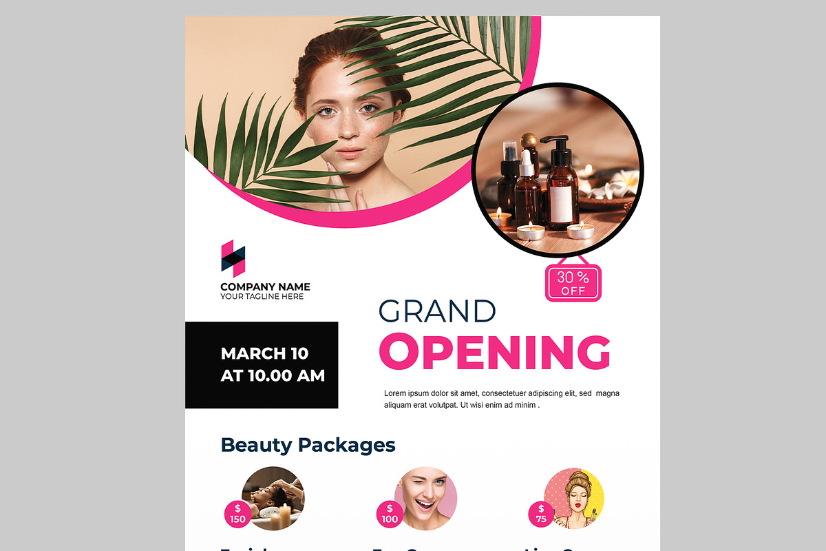 Beauty Treatment Flyer Layout, a Flyer Template by MightyDesign (Photo 4 of 8)