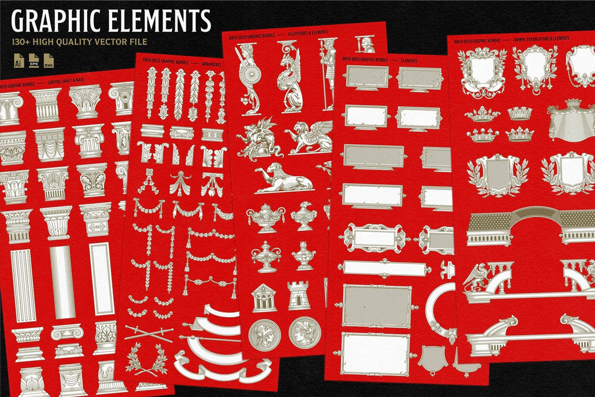 Arch Deco Graphic Bundle with Font, a Graphic by Novisouldado (Photo 2 of 6)