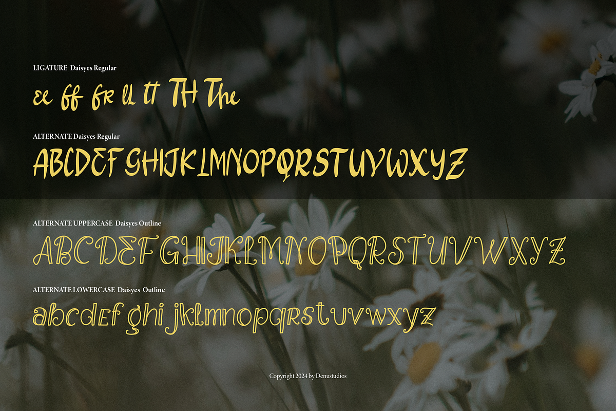 Daisyes | Hand Drawn Dual Font, a Handwritten Font by Denustudios (Photo 14 of 14)