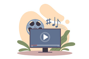 Music video. Track recording, a Technology Illustration by YummyBuum