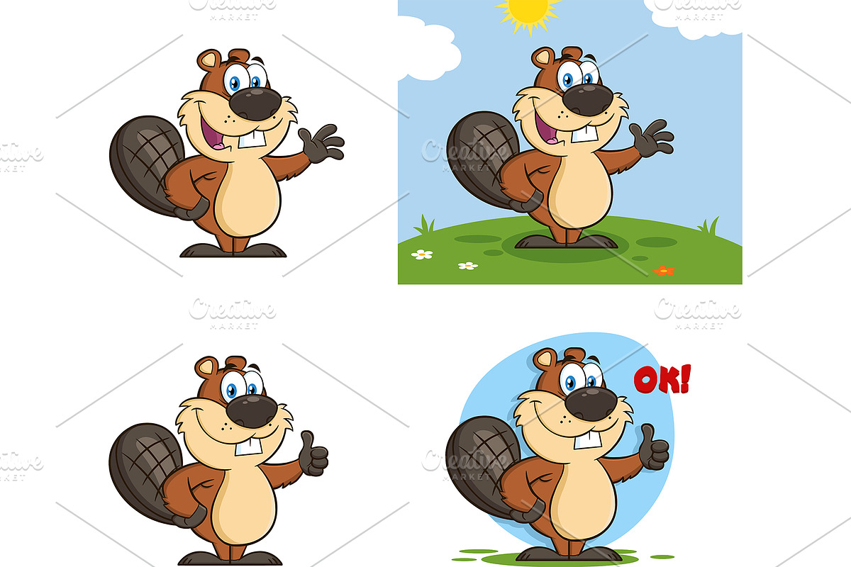 Beaver Cartoon Mascot Character, an Illustration by HitToon