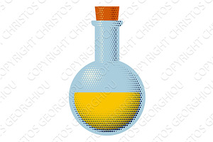 Flask Beaker Retro Science Icon, an Illustration by Christos Georghiou