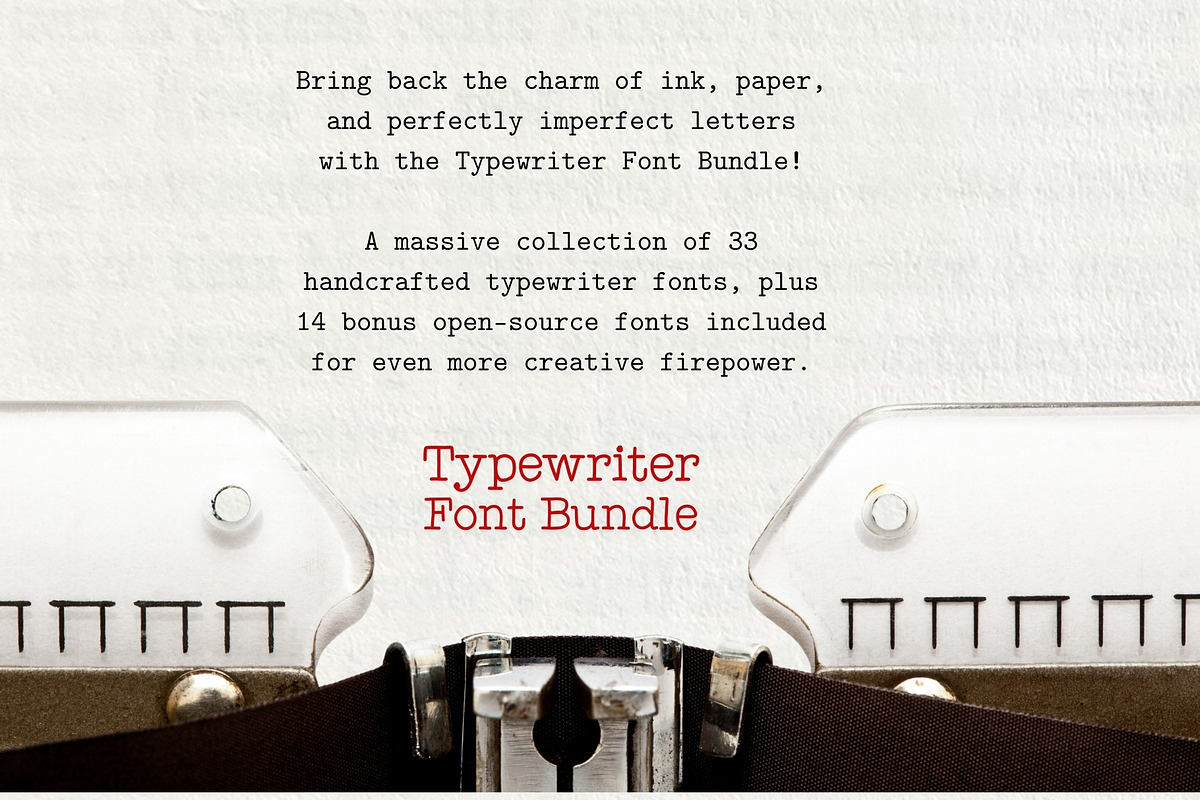 Typewriter Font Bundle – 33 Fonts!, a Slab Serif Font by HipFonts (Photo 13 of 14)