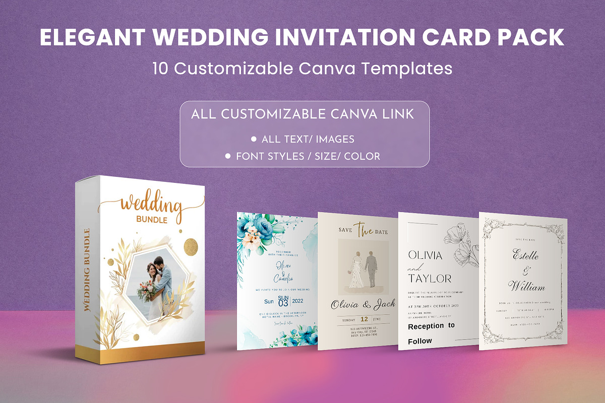 Wedding Invitation Card Pack, an Invitation Template by DesignGenix (Photo 1 of 3)