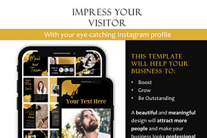 Black Gold Instagram Template Bundle