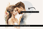 Watercolor Bride & Groom PNG Clipart, a Person Illustration by Geniecreativestudio (Thumbnail 2 of 9)