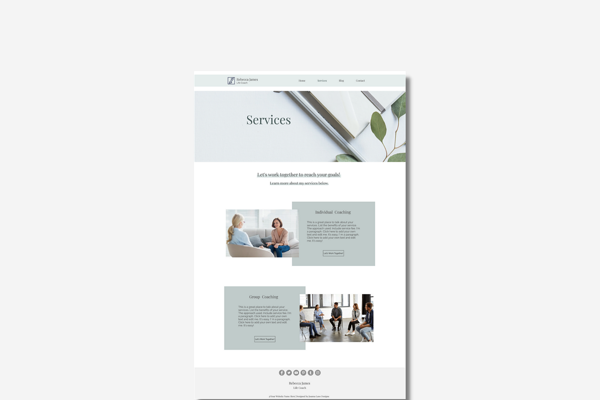 Wix Website Template | The Coach, a Websites & App Template by Joanna Lane Designs (Photo 4 of 5)