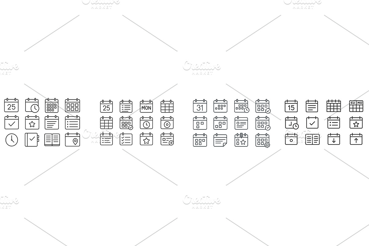 Calendar icons depicting various, an Object Illustration by ZinetroN
