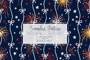 4th of July Patriotic Pattern, a Pattern Graphic by Dream Creation