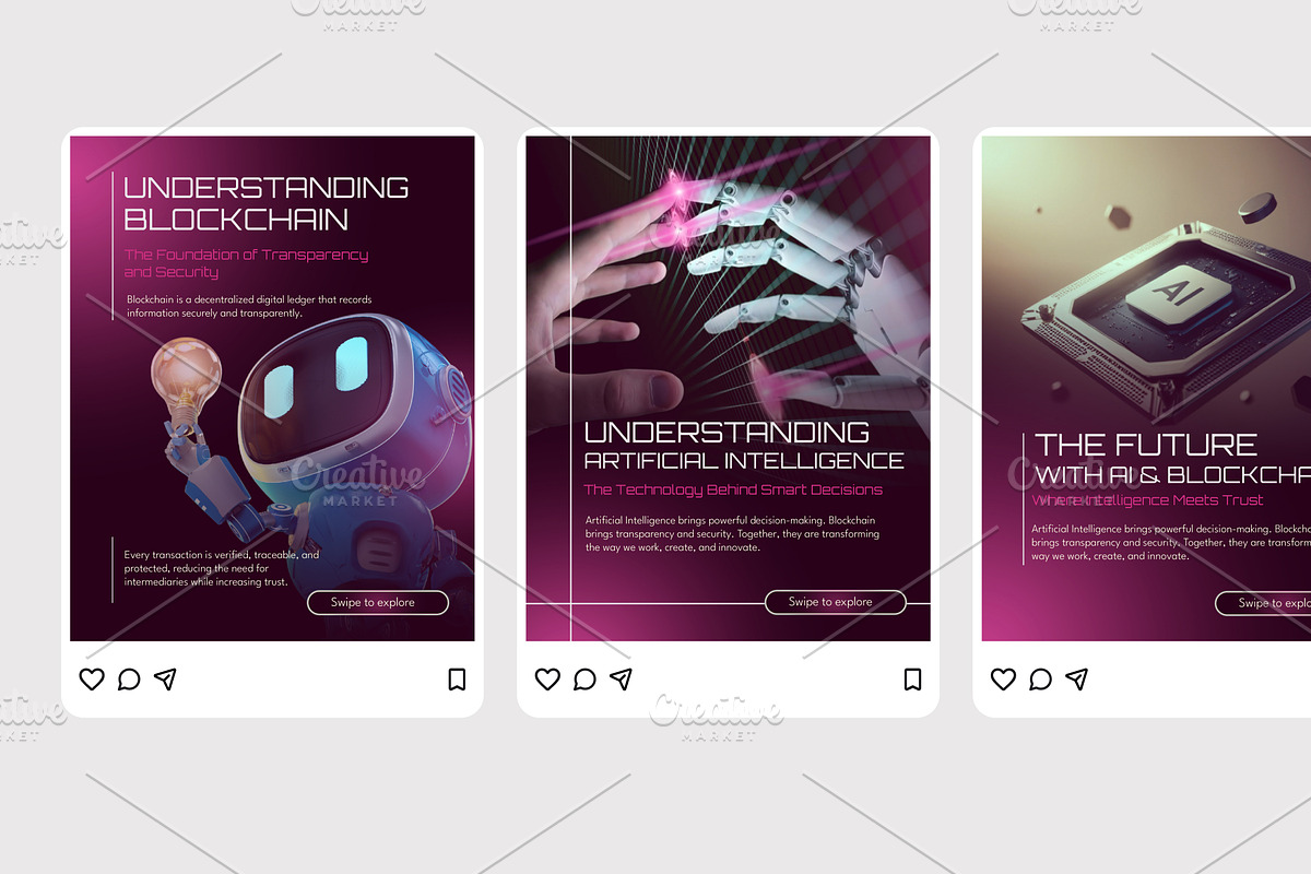 AI Blockchain - Instagram Post, a Social Media Template by Izdihaar_Studio (Photo 3 of 4)