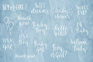 Baby Calligraphy Vector and Overlays