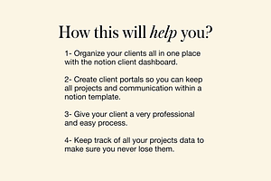 Notion Client Portal Project Tracker