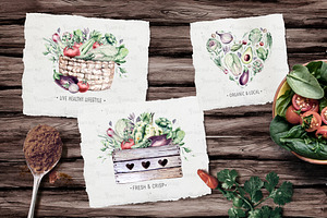 Watercolor Fresh Veggies Collection!