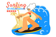 10 Summer Beach Surfing Illustration, a Sport Illustration by denayunebgt (Thumbnail 1 of 4)
