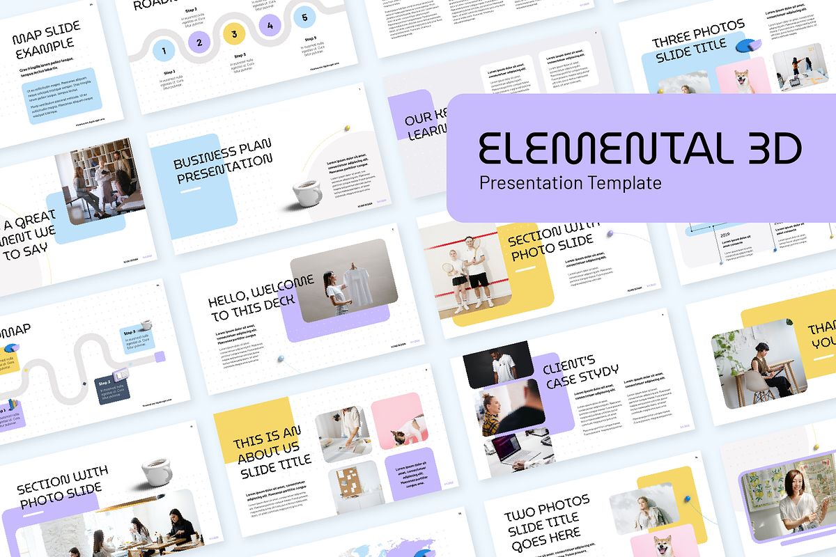 Elemental 3D Google Slides Template, a Presentation Template by chio.design - Khalay Chio (Photo 1 of 7)