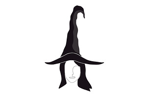 Silhouette of beautiful witch girl, an Illustration by Toltemara