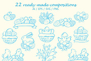 Easter Whimsy illustrations clip art, a Seasonal Illustration by susie-p-art (Thumbnail 5 of 15)