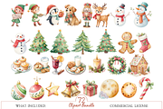 Christmas Elf Watercolor Clipart Set, a Decorative Illustration by MockupWizard (Thumbnail 4 of 6)