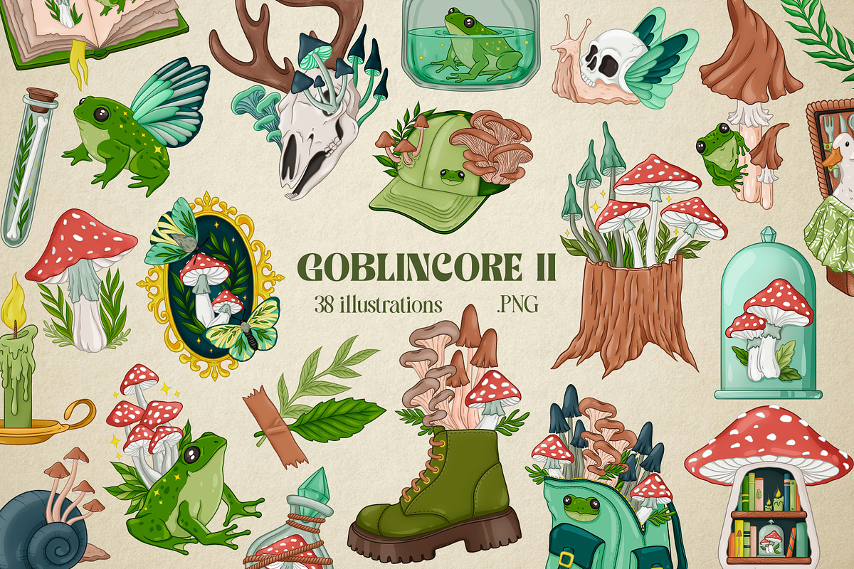 Goblincore, Cottegecore, Green witch, a Seasonal Illustration by SecondOfJuly (Photo 1 of 5)