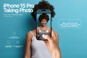 iPhone 15 Pro Taking Photo Mockup