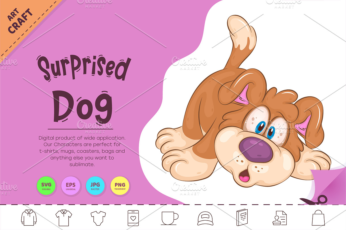 Surprised Cartoon Dog. Clipart., an Animal Illustration by KENO Mascots (Photo 1 of 3)