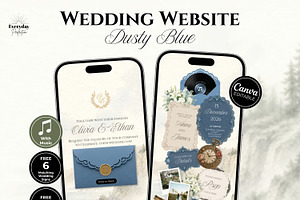 Dusty Blue Wedding Website