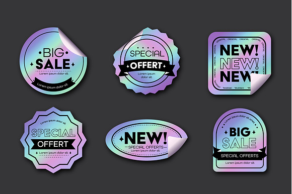 Sale Stickers Round Set