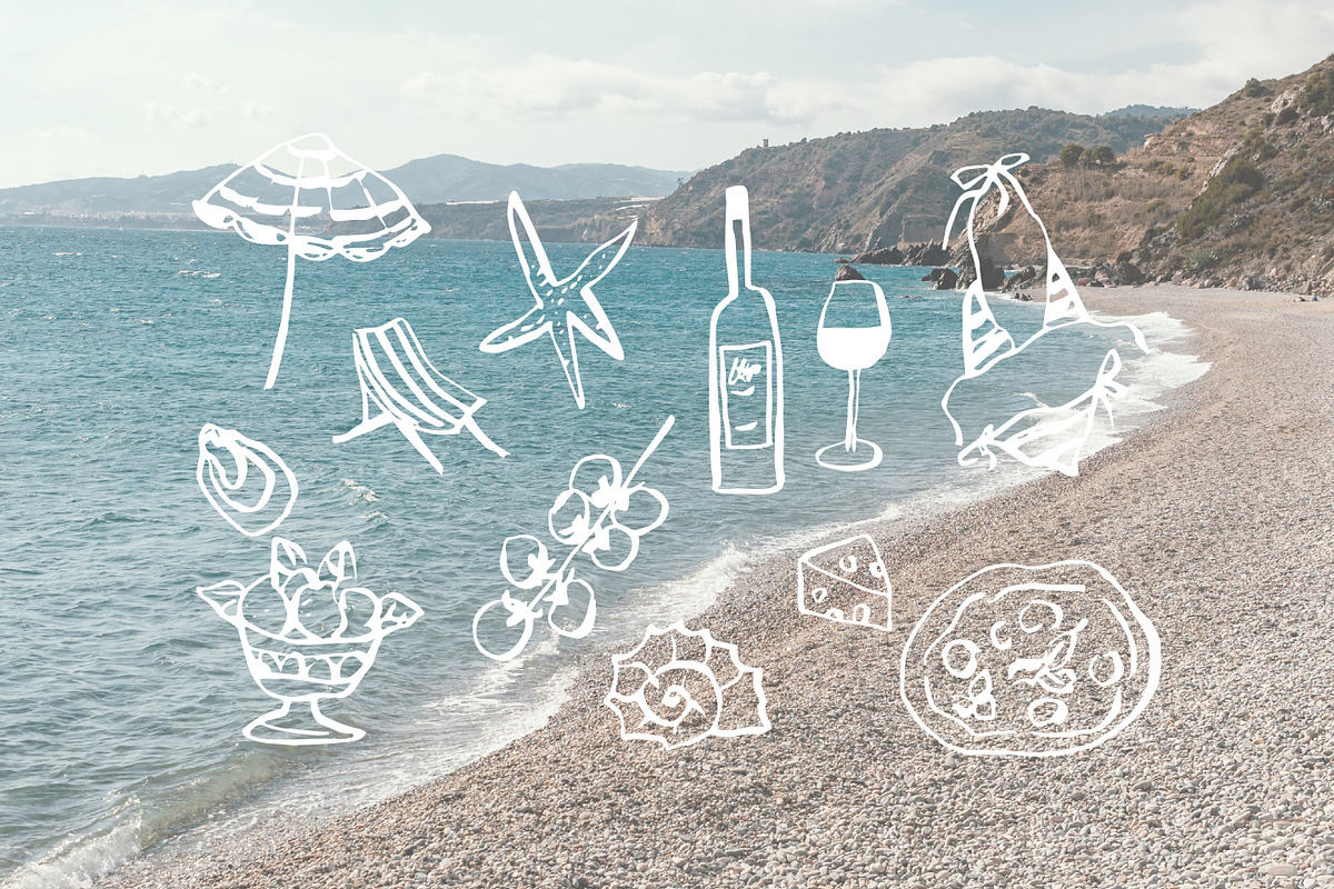 Hand drawn retro Beachy Vibes set, an Object Illustration by RaDavCrafts (Photo 2 of 12)