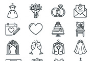 40 Vector Wedding Planner Icon Set, an Outline Icon by adenpinkstore (Thumbnail 1 of 9)