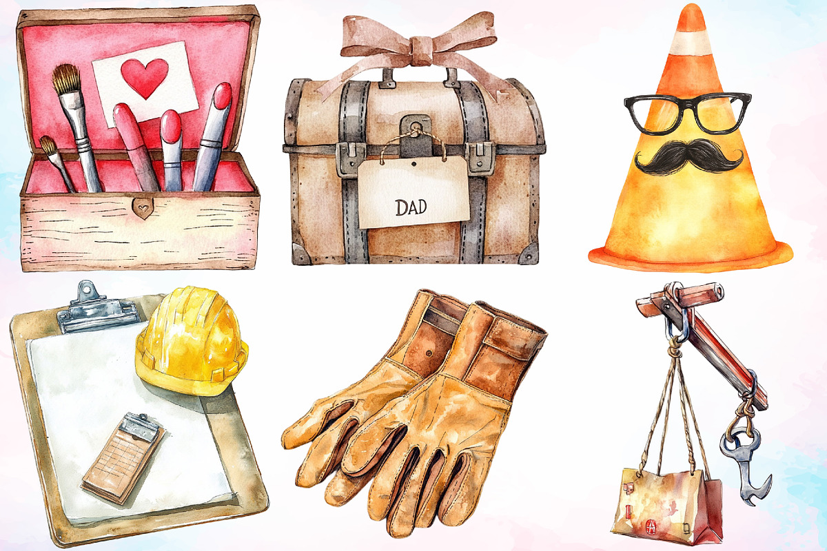 Construction Father's Day Clipart, an Illustration by Canvas Craft (Photo 3 of 5)