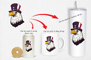 Bald Eagle Patriotic Clipart, a Graphic by Artnoy (Thumbnail 3 of 5)