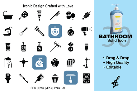 Toilet icon set