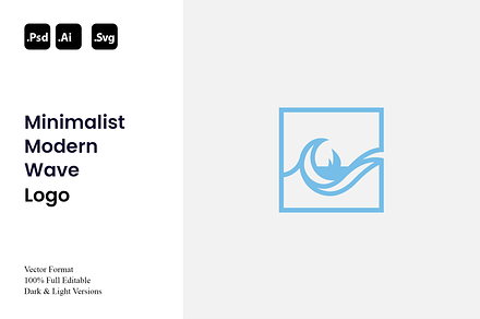 Minimalist Modern Wave Logo, a Branding & Logo Template by Luxury Logos