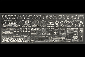 BRUTALISM GRAPHIC FAKE LOGO + LABELS