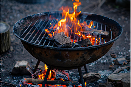 Burning wood logs preparing charcoal, a Nature Photo by Ylivdesign