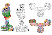 Sea stone pyramids for coloring, an Object Illustration by Watercolor fantasy (Thumbnail 3 of 8)
