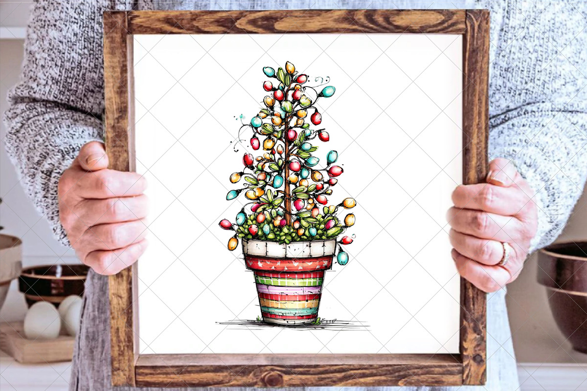 Whimsical Christmas Topiary Tree, an Illustration by SinaCreation (Photo 5 of 7)