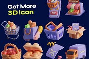 Shopping & Grocery 3D Icon Pack, a Food & Drink 3D Model by orenjidesign (Thumbnail 7 of 8)