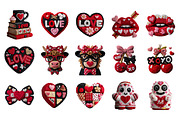Faux Yarn Valentine Day Clipart, an Illustration by SinaCreation (Thumbnail 2 of 11)