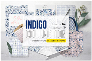 Indigo Collection, 16 Patterns Sets