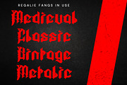 Regalie Fangs - Medieval Blackletter, a Blackletter Font by Dhabee (Thumbnail 6 of 16)