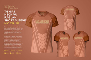 T-Shirt Neck VU Raglan L Mockup