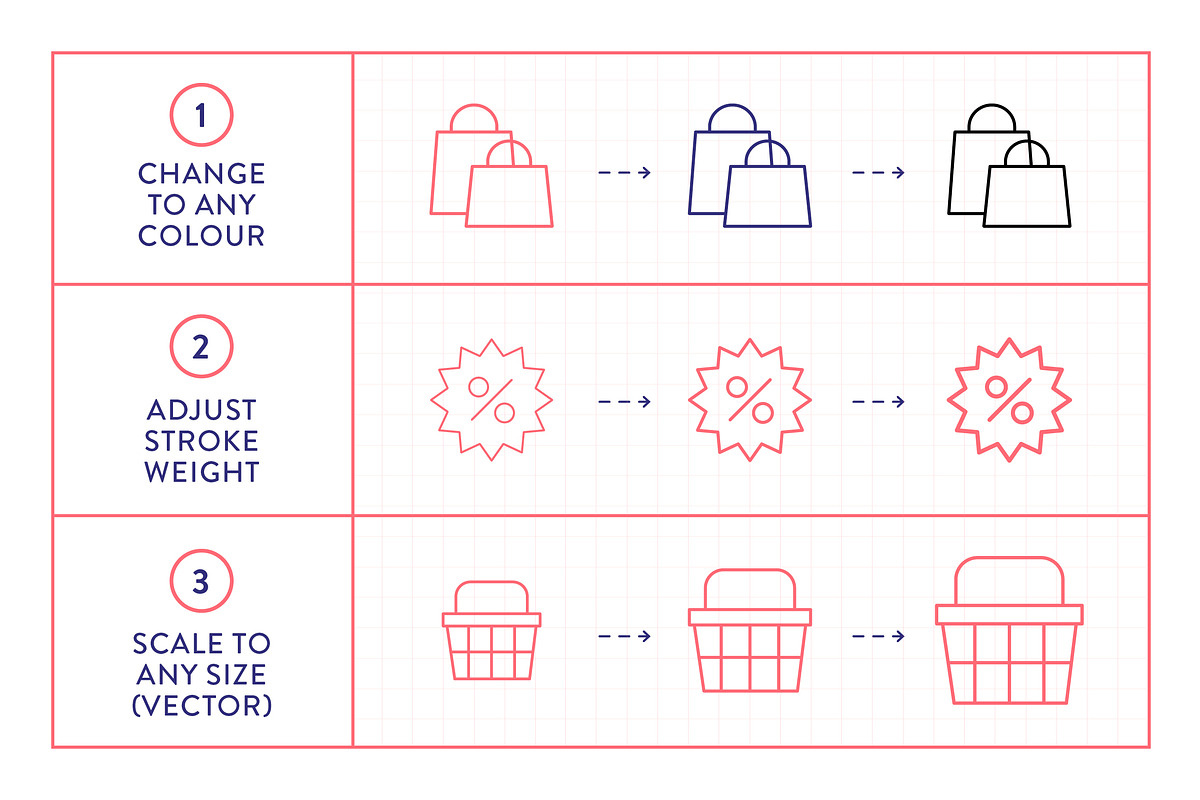Shopping Line Icons, an Outline Icon by Made by Made (Photo 3 of 7)
