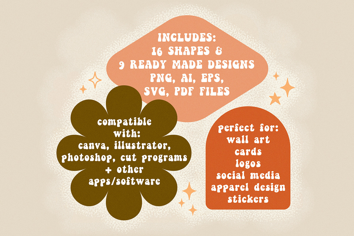 70s Retro Hippie Graphics, an Illustration by Summit Avenue (Photo 4 of 8)